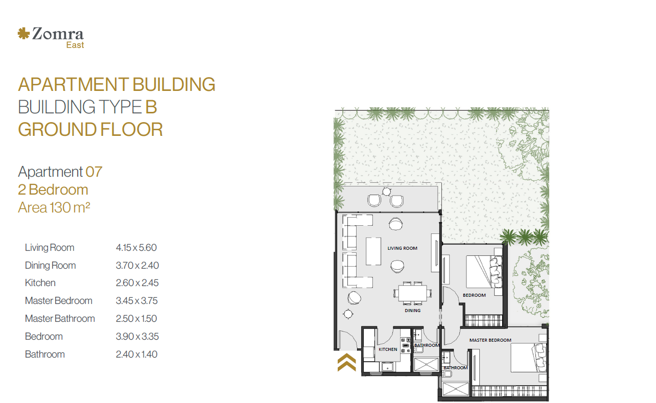 Floor plan for apartment at Zomra East