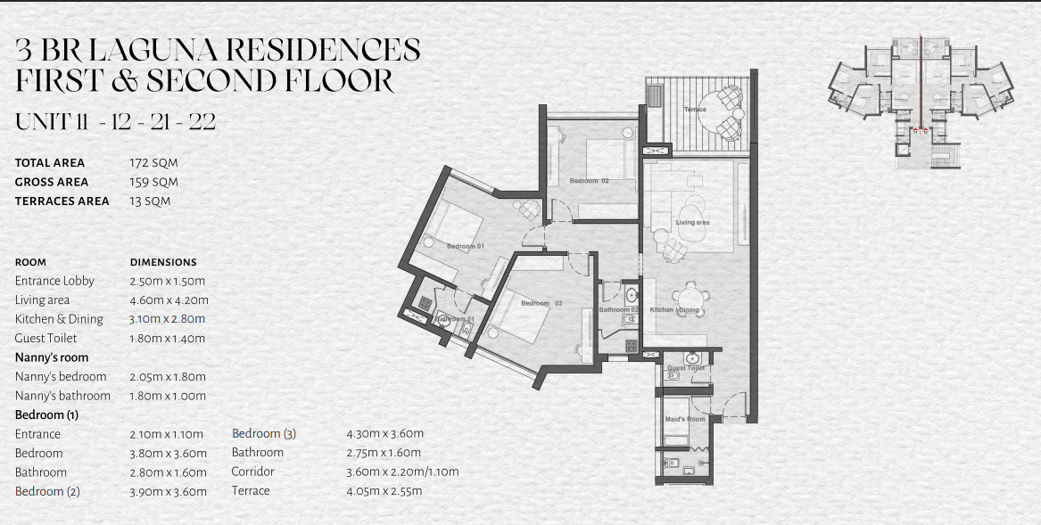 Floor plan for apartment at The Med