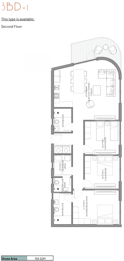 Floor plan for apartment at Beach Residence-June