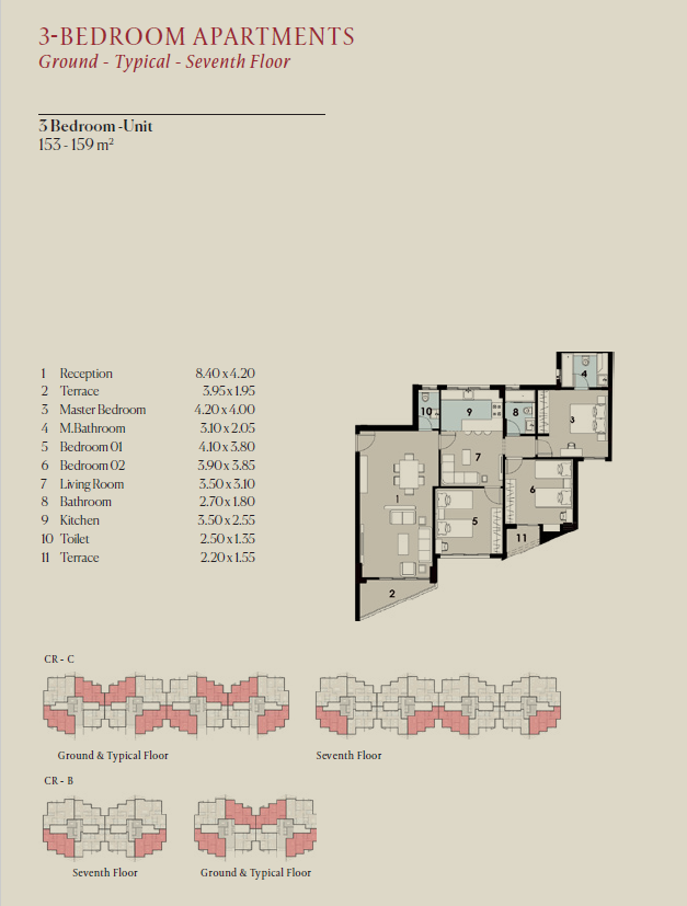 Floor plan for apartment at The Brooks