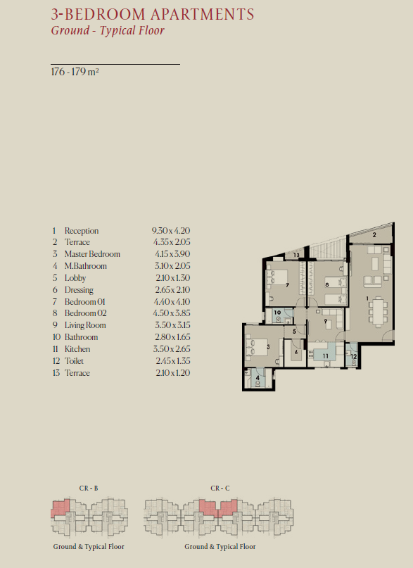 Floor plan for apartment at The Brooks
