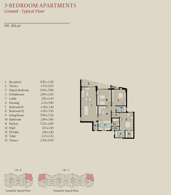 Floor plan for apartment at The Brooks