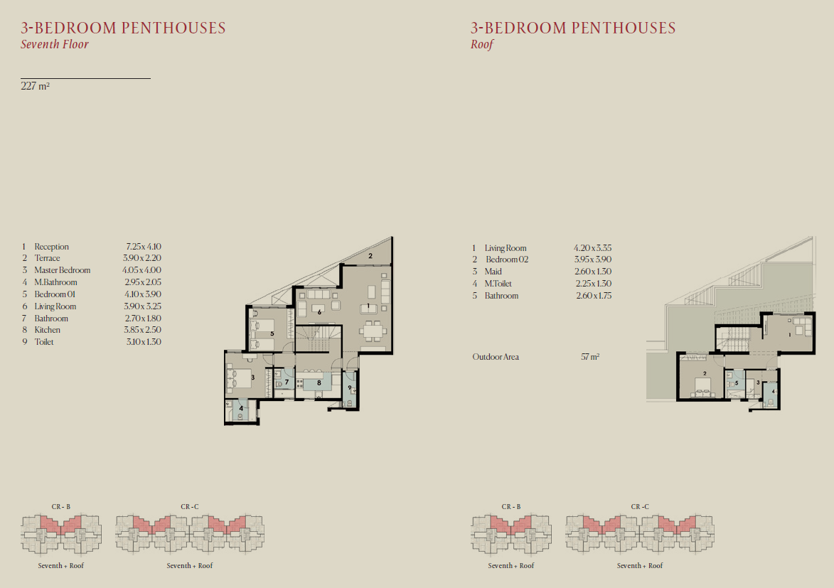 Floor plan for penthouse at The Brooks