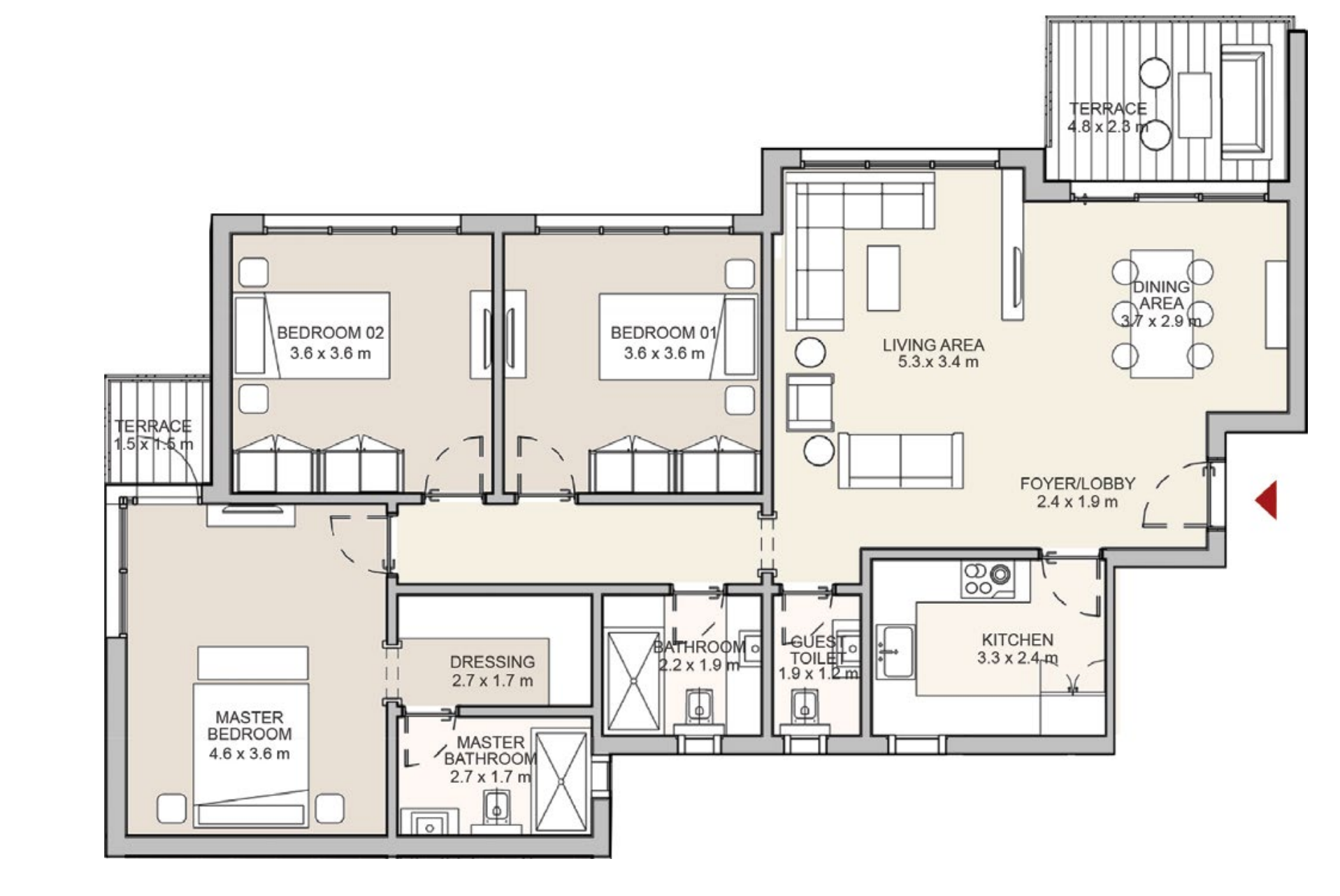 Floor plan for apartment at Garden Residence Hyde Park