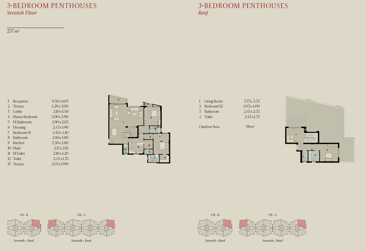 Floor plan for penthouse at The Brooks