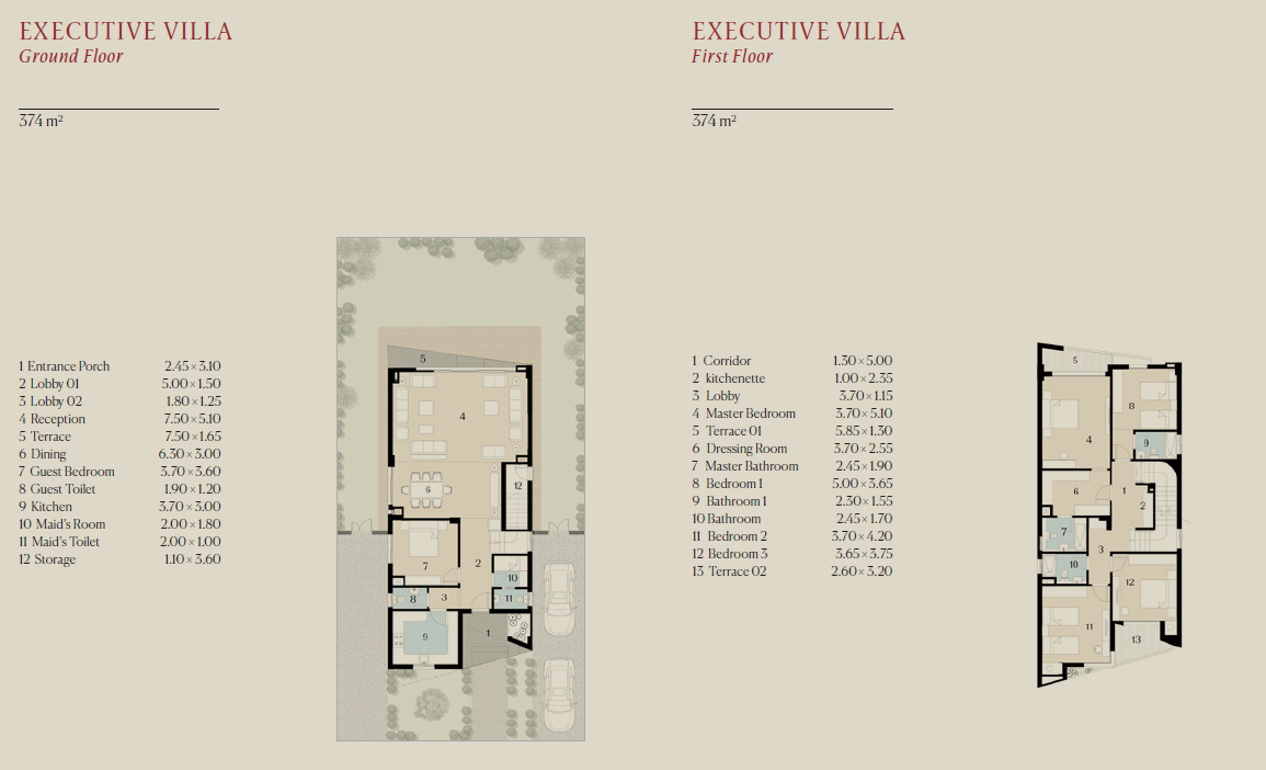 Floor plan for villa at The Brooks