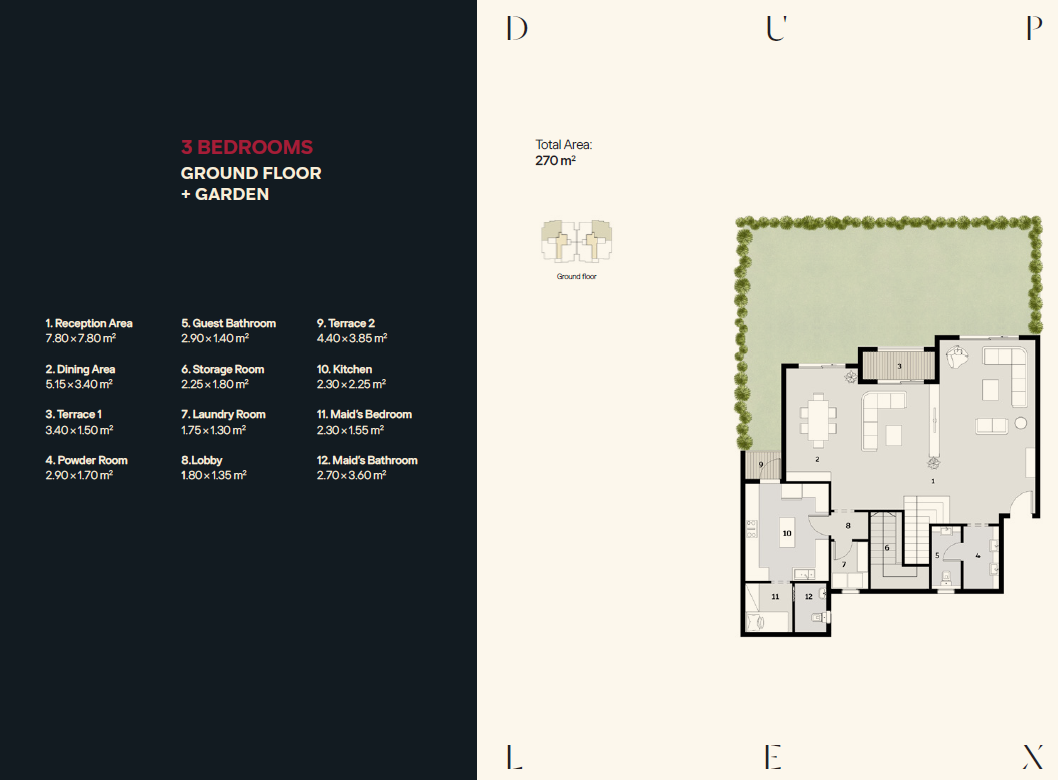 Floor plan for duplex at Ivoire West