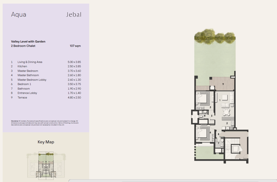Floor plan for chalet at Jebal El Sokhna