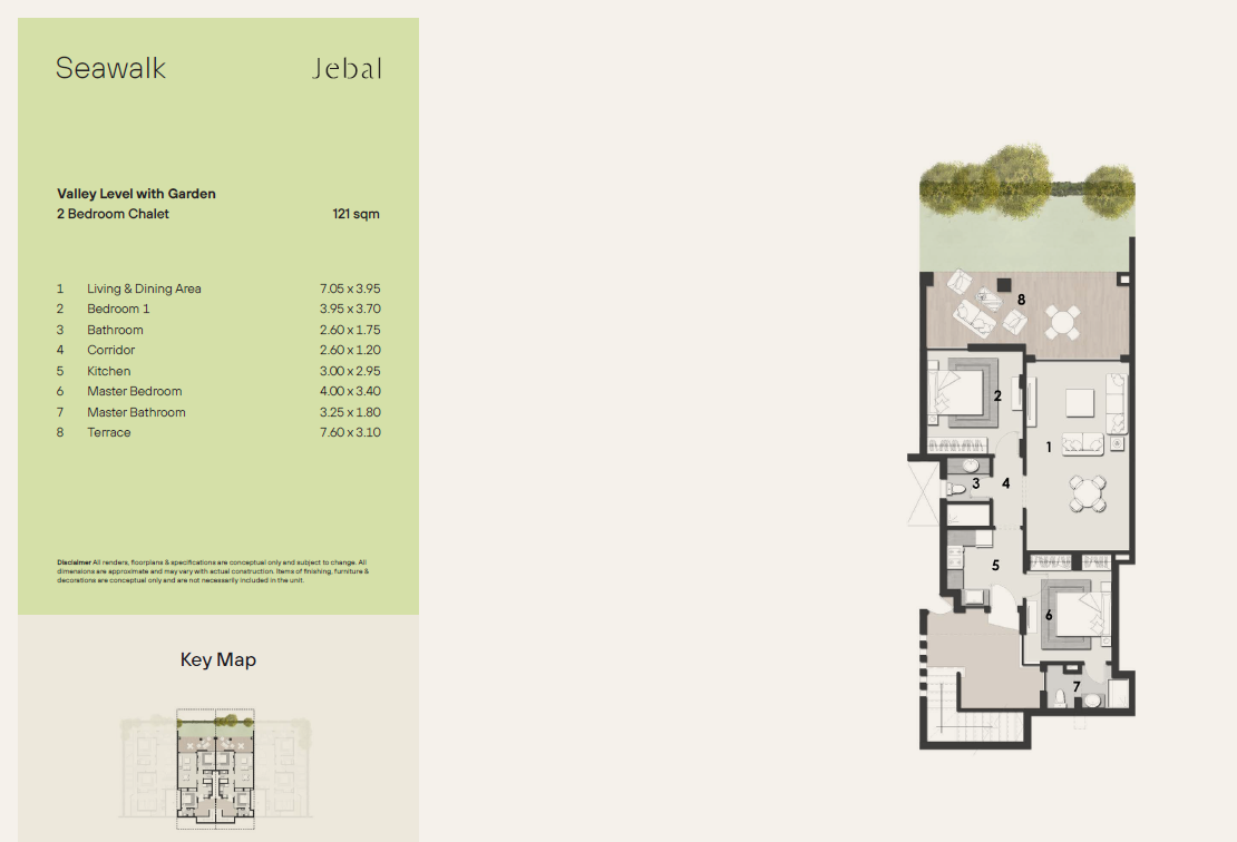 Floor plan for chalet at Jebal El Sokhna