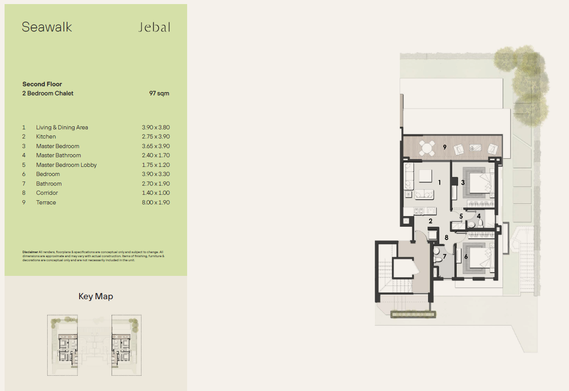 Floor plan for chalet at Jebal El Sokhna