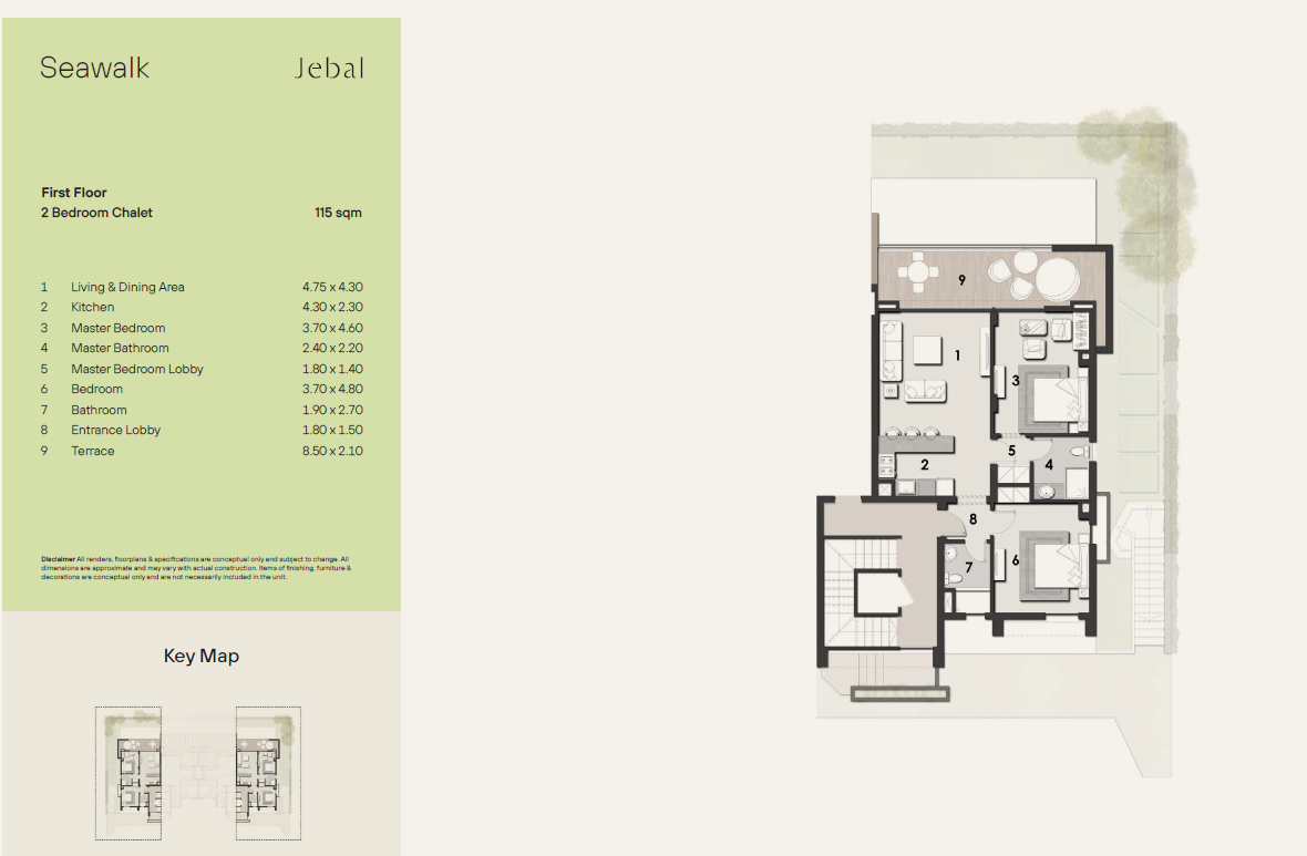 Floor plan for chalet at Jebal El Sokhna