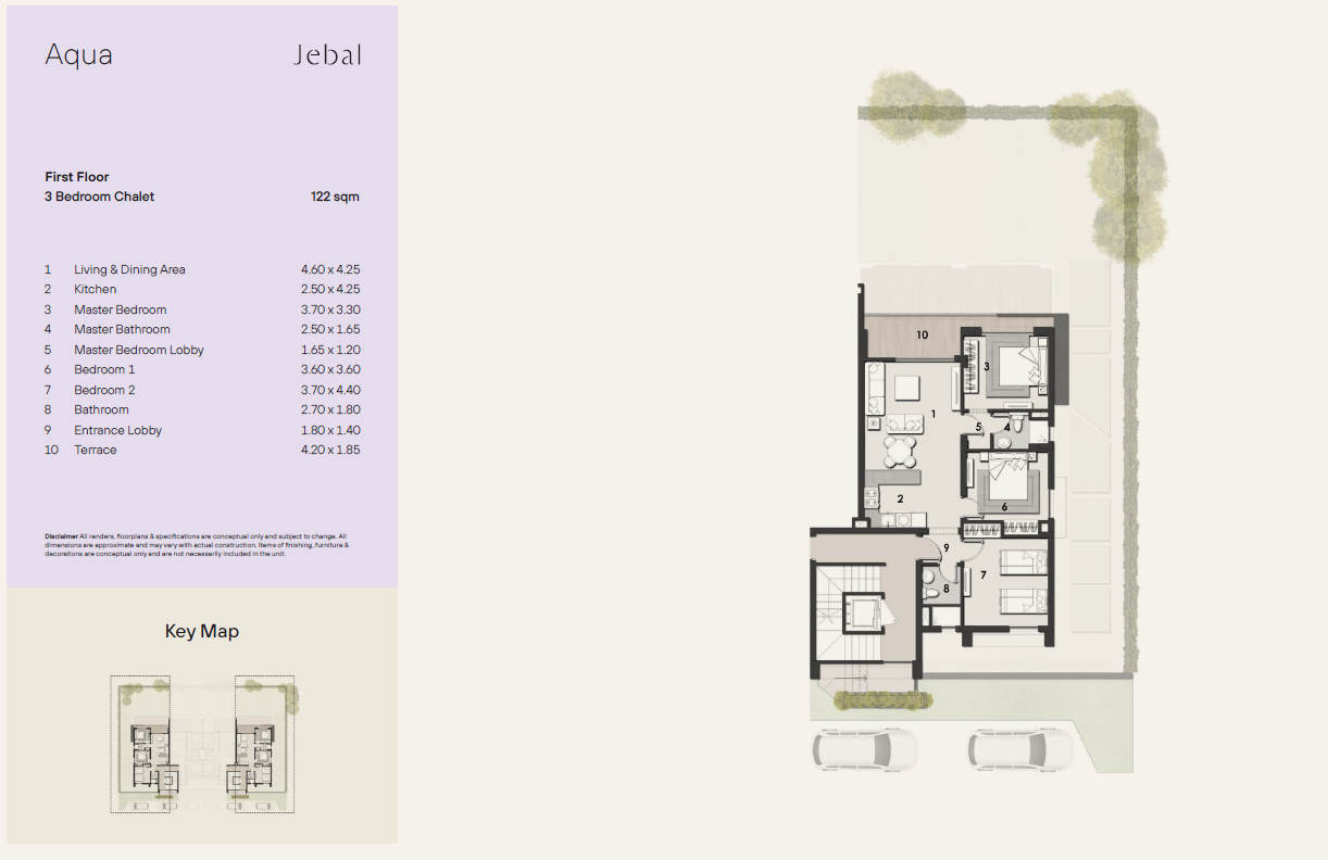 Floor plan for chalet at Jebal El Sokhna