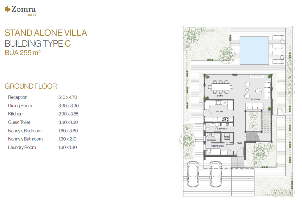 Floor plan for villa at Zomra East