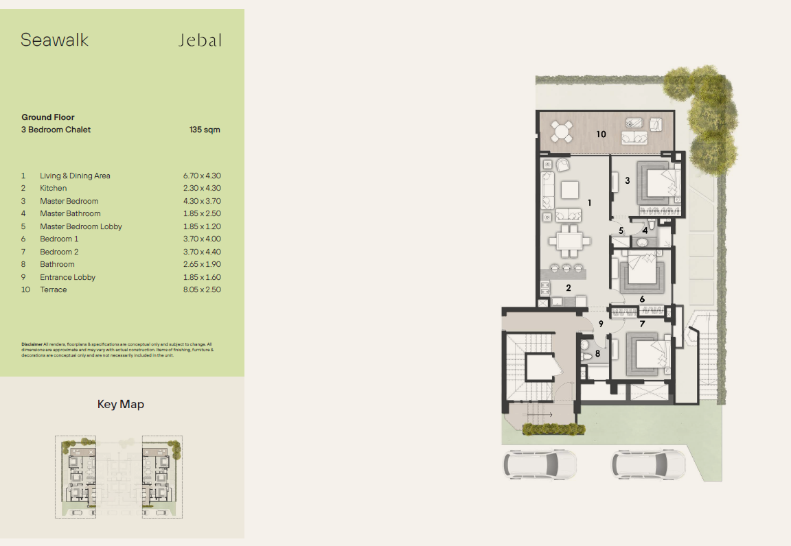 Floor plan for chalet at Jebal El Sokhna
