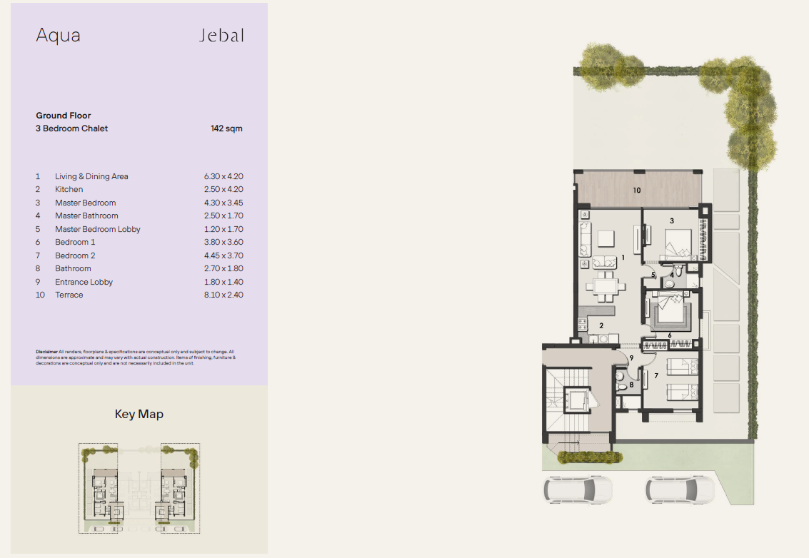 Floor plan for chalet at Jebal El Sokhna