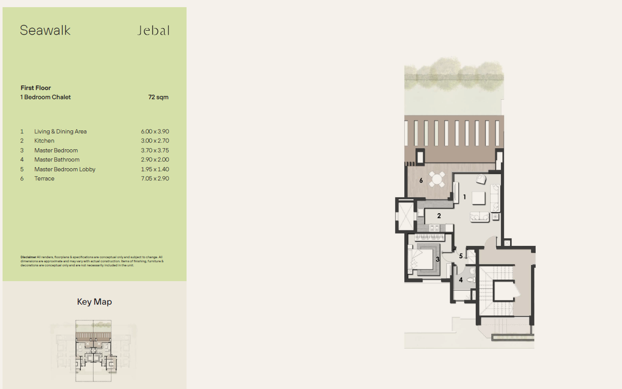 Floor plan for chalet at Jebal El Sokhna
