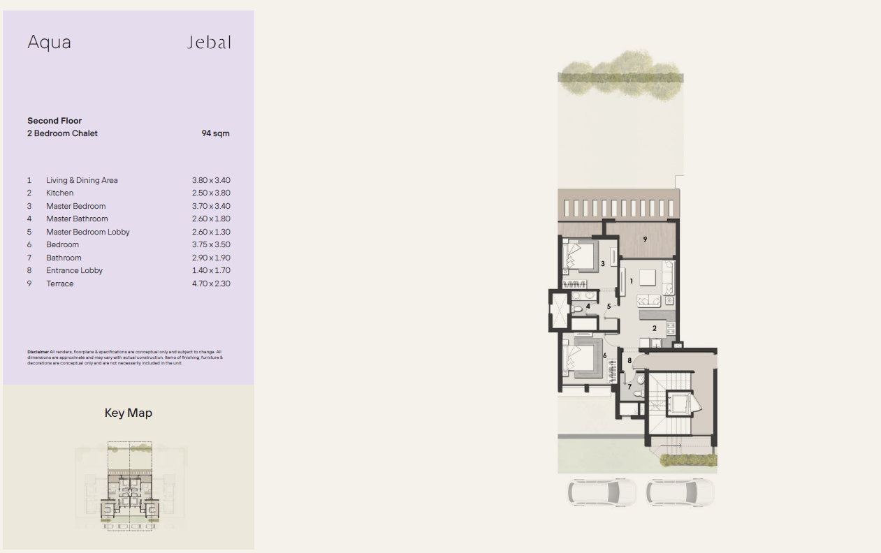 Floor plan for chalet at Jebal El Sokhna