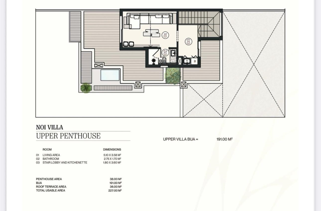 Floor plan for villa at Noi