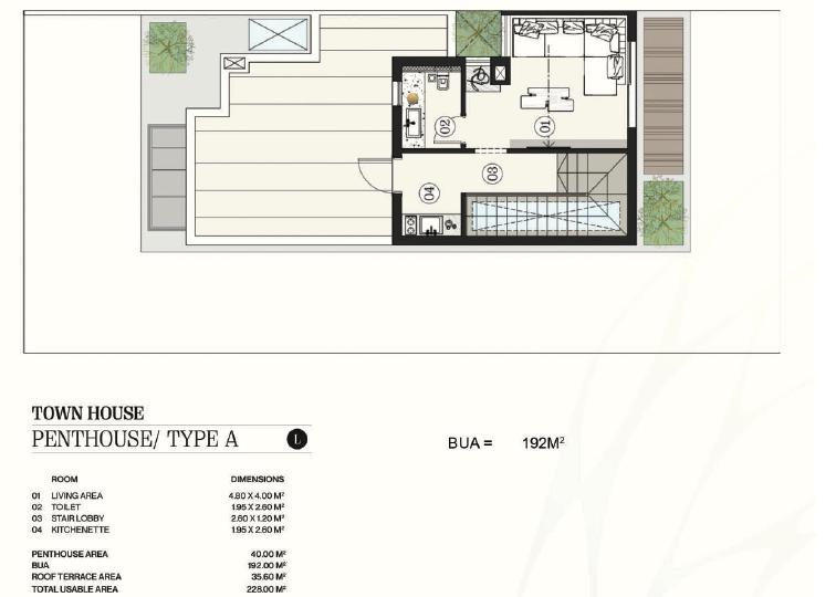 Floor plan for townhouse at Noi