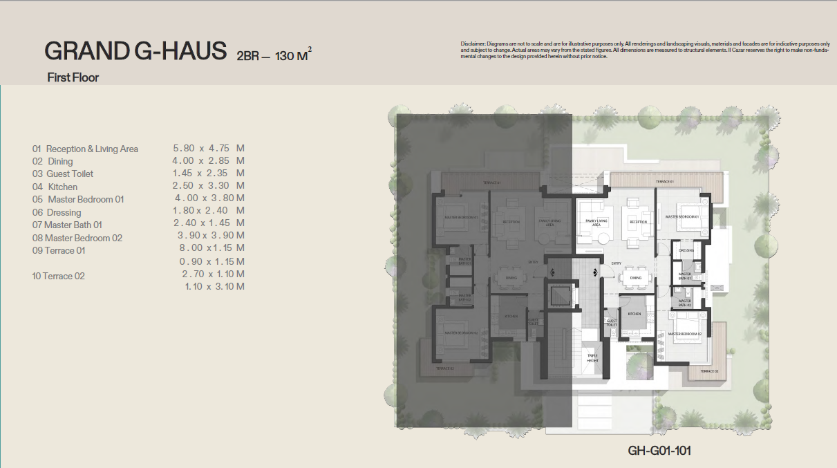 Floor plan for apartment at G-Haus - Glen