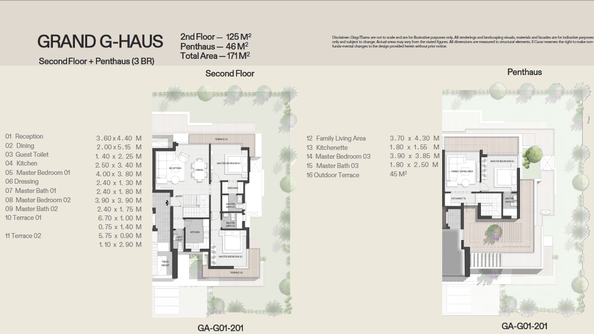 Floor plan for penthouse at G-Haus - Glen