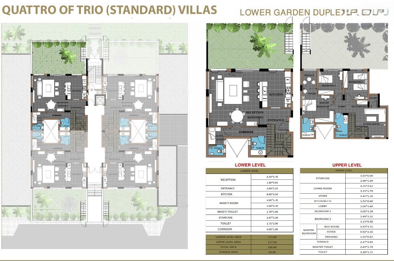 Floor plan for duplex at Trio