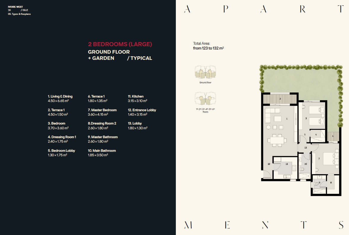 Floor plan for apartment at Ivoire West