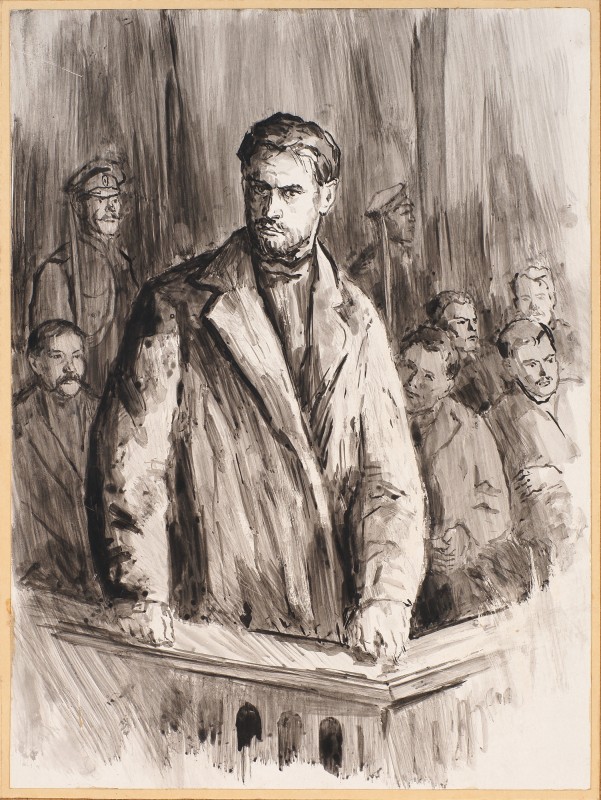 Промова Павла. Ілюстрація до роману М. Горького «Мати»