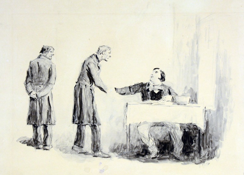 Ілюстрація до повісті М. Гоголя «Мертві душі» (?)