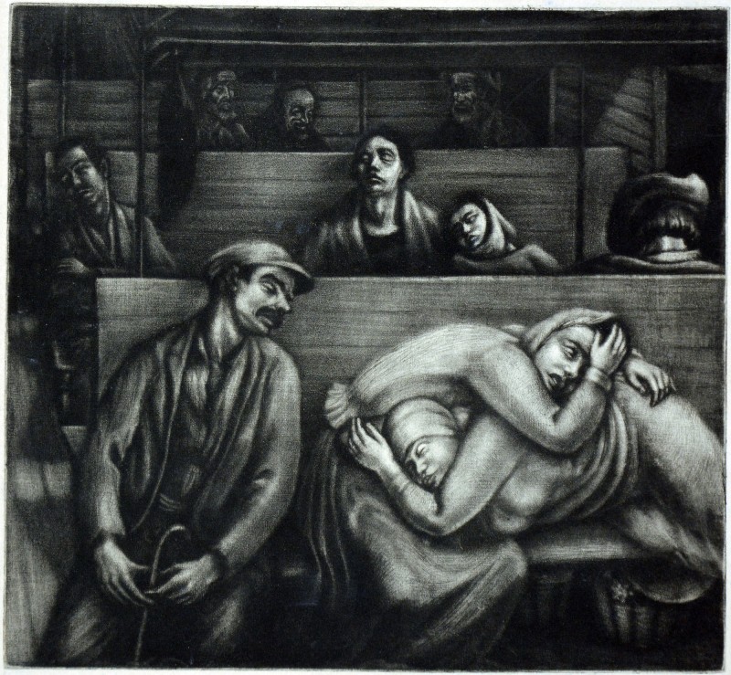 У нічному вагоні (В пошуках роботи).  Із серії «На заході».