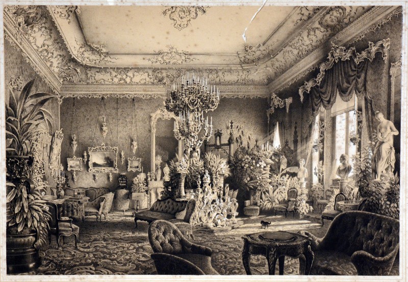 Внутрішній вид вітальні в будинку барона Штігліца.