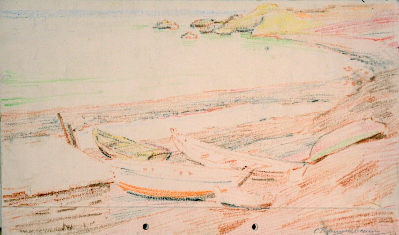 Пейзаж. Човни.