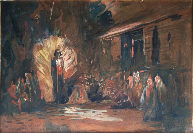 Эскіз декорації до опери «Демон». «Не плач, дитя».