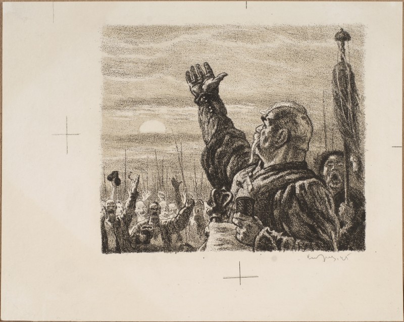 Ілюстрація до повісті М. Гоголя «Тарас Бульба». Тарас промовляє до козаків