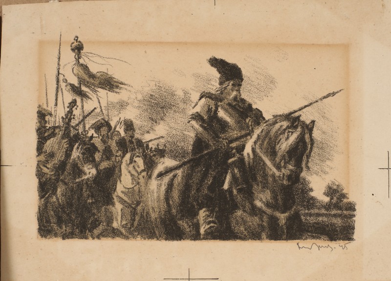 Ілюстрація до повісті М. Гоголя «Тарас Бульба». Тарас і кінні козаки