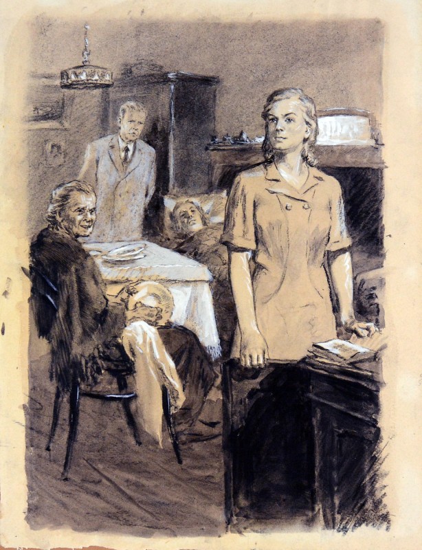 Ілюстрація до роману О. Гончара «Земля гуде»