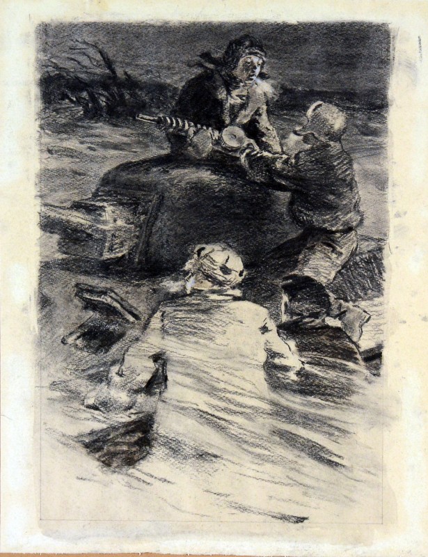 Ілюстрація до роману О. Гончара «Земля гуде»