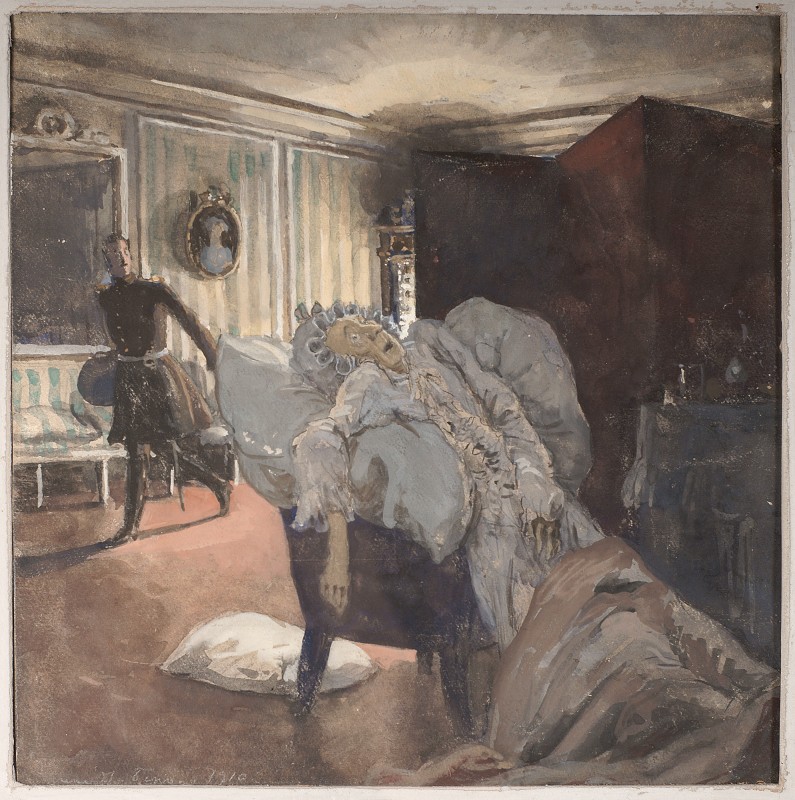 Ілюстрація до повісті О. Пушкіна «Пікова дама». Глава IV. Герман у графині