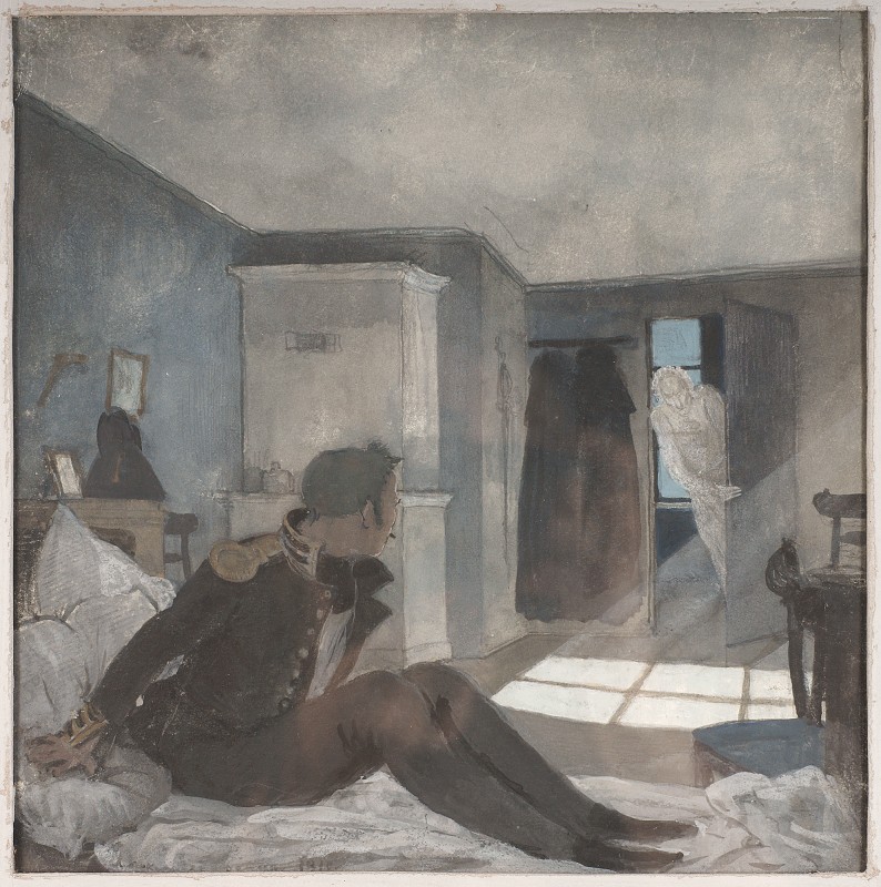 Ілюстрація до повісті О. Пушкіна «Пікова дама». Глава V. Привид