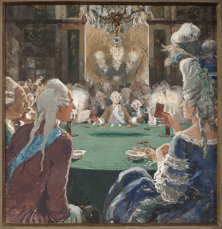 Ілюстрація до повісті О. Пушкіна «Пікова дама». Глава І. Графиня відігрується