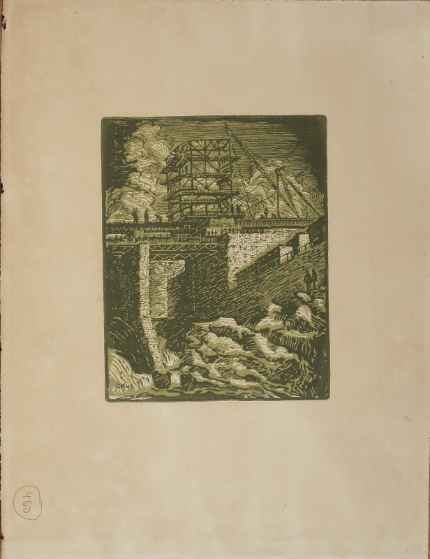 Встановлення дамби в районі гідроелектростанції
