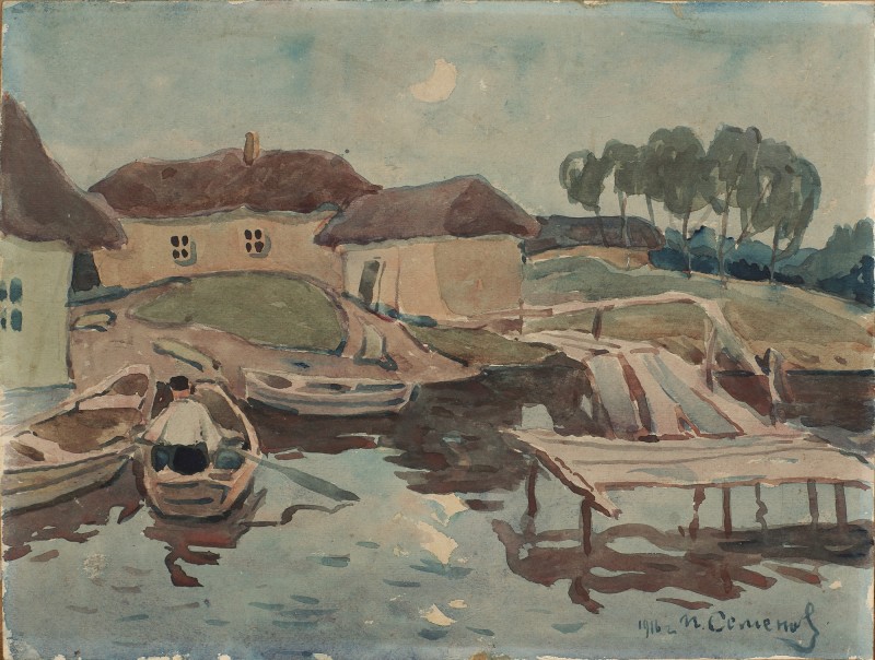 Пейзаж з човном