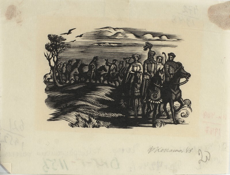 Ілюстрація до «Кентерберійських оповідей», Д. Чосера. Паломники в дорозі.