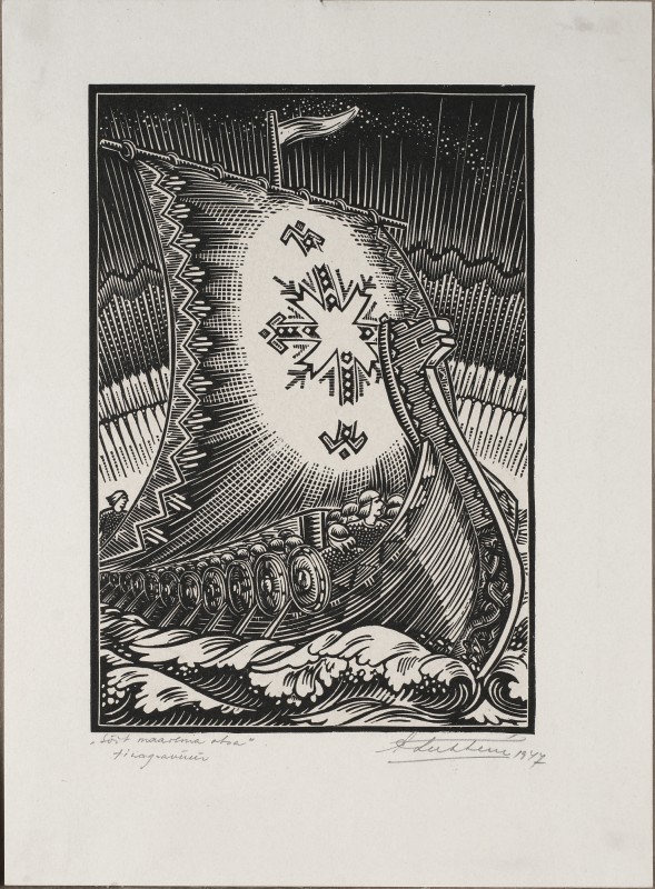 Ілюстрація до естонського народного епосу «Калевіпоег». Подорож на край світу