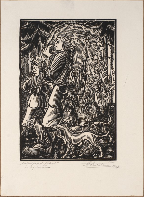 Ілюстрація до естонського народного епосу «Калевіпоег». Сини Калеви на полюванні