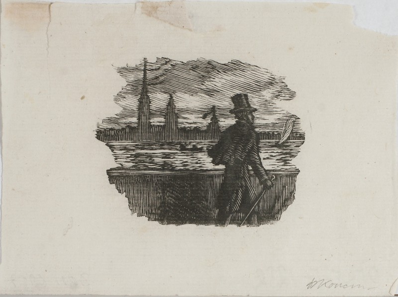 Ілюстрація до роману О. Пушкіна «Євгеній Онєгін». Нева. Онєгін. Кінцівка до глави ІІ