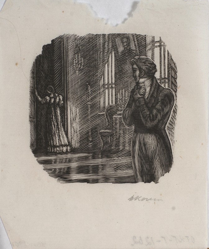 Ілюстрація до роману О. Пушкіна «Євгеній Онєгін». Онєгін і Тетяна.
