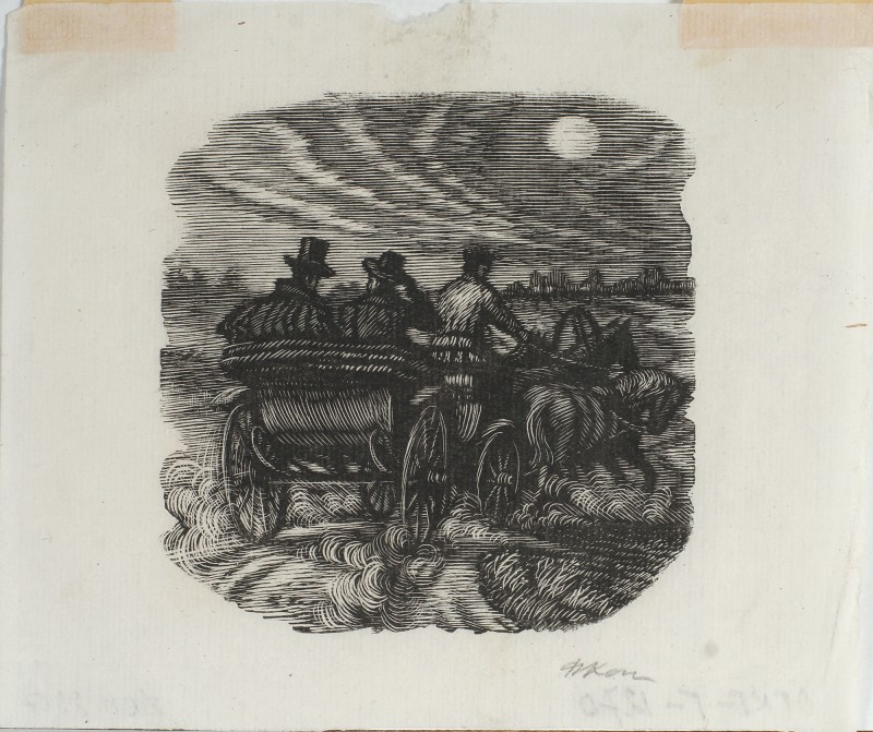 Ілюстрація до роману О. Пушкіна «Євгеній Онєгін». Онєгін та Лєнський на трійці.