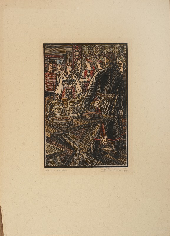 Ілюстрація до естонського народного епосу «Калевіпоег». Сватання Калеви.