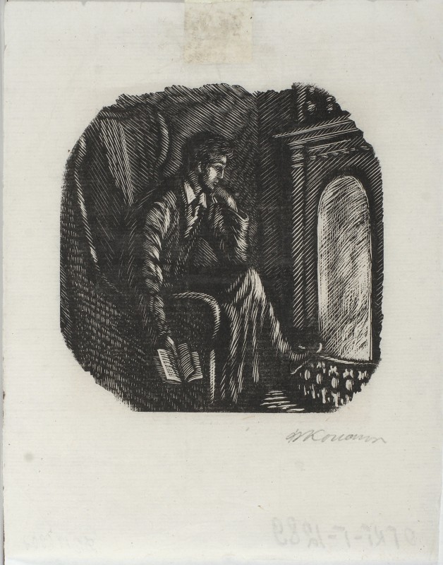 Ілюстрація до роману О. Пушкіна «Євгеній Онєгін». Онєгін біля каміна